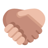 Microsoft(Windows) Handshake: Medium Skin Tone, Medium-Light Skin Tone Emoji