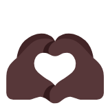 Microsoft(Windows) Heart Hands: Dark Skin Tone Emoji