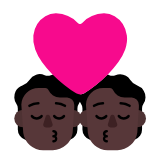 Microsoft(Windows) Kiss: Dark Skin Tone Emoji