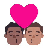 Microsoft(Windows) Kiss: Man, Man, Medium-Dark Skin Tone, Medium Skin Tone Emoji