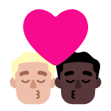 Microsoft(Windows) Kiss: Man, Man, Medium-Light Skin Tone, Dark Skin Tone Emoji