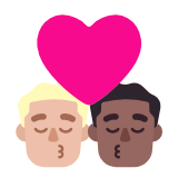 Microsoft(Windows) Kiss: Man, Man, Medium-Light Skin Tone, Medium-Dark Skin Tone Emoji