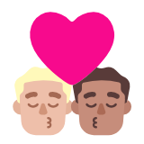 Microsoft(Windows) Kiss: Man, Man, Medium-Light Skin Tone, Medium Skin Tone Emoji