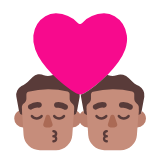 Microsoft(Windows) Kiss: Man, Man, Medium Skin Tone Emoji