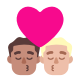 Microsoft(Windows) Kiss: Man, Man, Medium Skin Tone, Medium-Light Skin Tone Emoji