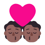 Microsoft(Windows) Kiss: Medium-Dark Skin Tone Emoji