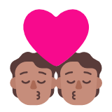 Microsoft(Windows) Kiss: Medium Skin Tone Emoji