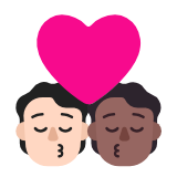 Microsoft(Windows) Kiss: Person, Person, Light Skin Tone, Medium-Dark Skin Tone Emoji