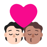 Microsoft(Windows) Kiss: Person, Person, Light Skin Tone, Medium Skin Tone Emoji