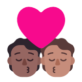 Microsoft(Windows) Kiss: Person, Person, Medium-Dark Skin Tone, Medium Skin Tone Emoji