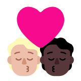 Microsoft(Windows) Kiss: Person, Person, Medium-Light Skin Tone, Dark Skin Tone Emoji