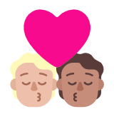 Microsoft(Windows) Kiss: Person, Person, Medium-Light Skin Tone, Medium Skin Tone Emoji