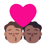 Microsoft(Windows) Kiss: Person, Person, Medium Skin Tone, Medium-Dark Skin Tone Emoji