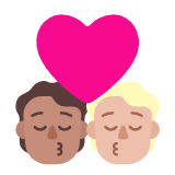 Microsoft(Windows) Kiss: Person, Person, Medium Skin Tone, Medium-Light Skin Tone Emoji