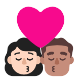 Microsoft(Windows) Kiss: Woman, Man, Light Skin Tone, Medium Skin Tone Emoji