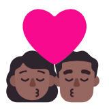 Microsoft(Windows) Kiss: Woman, Man, Medium-Dark Skin Tone Emoji