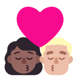 Microsoft(Windows) Kiss: Woman, Man, Medium-Dark Skin Tone, Medium-Light Skin Tone Emoji