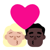 Microsoft(Windows) Kiss: Woman, Man, Medium-Light Skin Tone, Dark Skin Tone Emoji