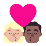 Microsoft(Windows) Kiss: Woman, Man, Medium-Light Skin Tone, Medium-Dark Skin Tone Emoji