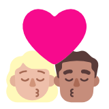 Microsoft(Windows) Kiss: Woman, Man, Medium-Light Skin Tone, Medium Skin Tone Emoji