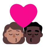 Microsoft(Windows) Kiss: Woman, Man, Medium Skin Tone, Dark Skin Tone Emoji