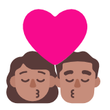 Microsoft(Windows) Kiss: Woman, Man, Medium Skin Tone Emoji