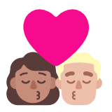 Microsoft(Windows) Kiss: Woman, Man, Medium Skin Tone, Medium-Light Skin Tone Emoji