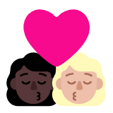 Microsoft(Windows) Kiss: Woman, Woman, Dark Skin Tone, Medium-Light Skin Tone Emoji