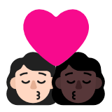 Microsoft(Windows) Kiss: Woman, Woman, Light Skin Tone, Dark Skin Tone Emoji