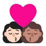 Microsoft(Windows) Kiss: Woman, Woman, Light Skin Tone, Medium Skin Tone Emoji