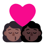 Microsoft(Windows) Kiss: Woman, Woman, Medium-Dark Skin Tone, Dark Skin Tone Emoji