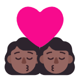 Microsoft(Windows) Kiss: Woman, Woman, Medium-Dark Skin Tone Emoji