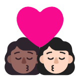 Microsoft(Windows) Kiss: Woman, Woman, Medium-Dark Skin Tone, Light Skin Tone Emoji