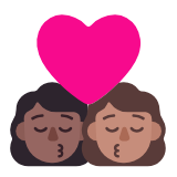 Microsoft(Windows) Kiss: Woman, Woman, Medium-Dark Skin Tone, Medium Skin Tone Emoji