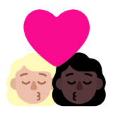 Microsoft(Windows) Kiss: Woman, Woman, Medium-Light Skin Tone, Dark Skin Tone Emoji