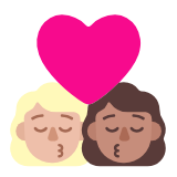 Microsoft(Windows) Kiss: Woman, Woman, Medium-Light Skin Tone, Medium Skin Tone Emoji