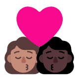 Microsoft(Windows) Kiss: Woman, Woman, Medium Skin Tone, Dark Skin Tone Emoji