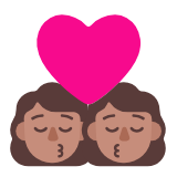 Microsoft(Windows) Kiss: Woman, Woman, Medium Skin Tone Emoji