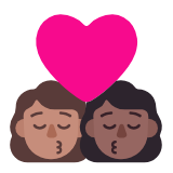 Microsoft(Windows) Kiss: Woman, Woman, Medium Skin Tone, Medium-Dark Skin Tone Emoji