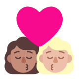 Microsoft(Windows) Kiss: Woman, Woman, Medium Skin Tone, Medium-Light Skin Tone Emoji