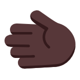 Microsoft(Windows) Leftwards Hand: Dark Skin Tone Emoji