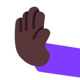 Microsoft(Windows) Leftwards Pushing Hand: Dark Skin Tone Emoji