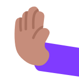 Microsoft(Windows) Leftwards Pushing Hand: Medium Skin Tone Emoji