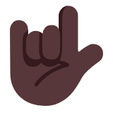 Microsoft(Windows) Love-You Gesture: Dark Skin Tone Emoji