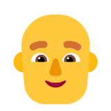 Microsoft(Windows) Man: Bald Emoji