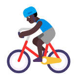 Microsoft(Windows) Man Biking: Dark Skin Tone Emoji