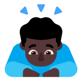 Microsoft(Windows) Man Bowing: Dark Skin Tone Emoji