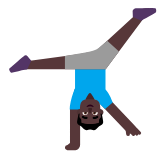 Microsoft(Windows) Man Cartwheeling: Dark Skin Tone Emoji