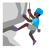 Microsoft(Windows) Man Climbing: Dark Skin Tone Emoji