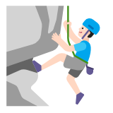 Microsoft(Windows) Man Climbing: Light Skin Tone Emoji